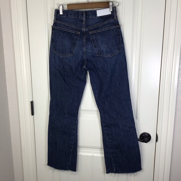 RE/DONE High Rise Crop Flare Jeans in Dark Size 26. - Picture 6 of 12